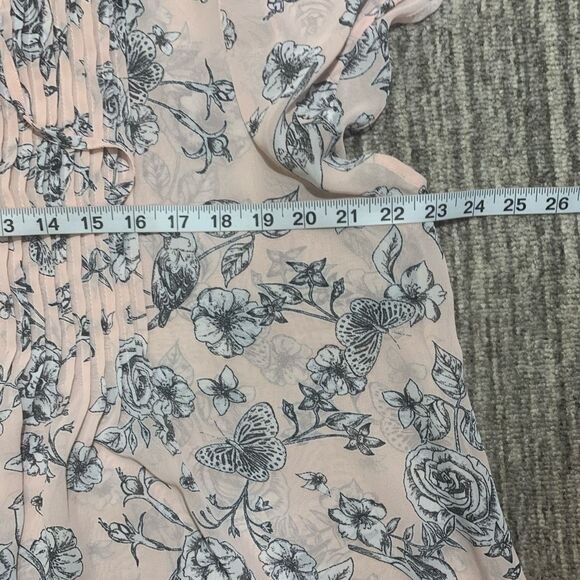 Torrid Women's 0 US 10 Blush Pink Floral Blouse‎ Top Birds Nature All Over Print - Picture 3 of 5
